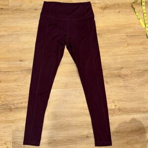 Victoria’s Secret Burgundy Leggings with Side Pockets – Women’s Size 6